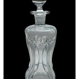 VTG Holmegaard Kluk Alcohol Decanter Danish Stopper Pinch Art Glass Blue Tint